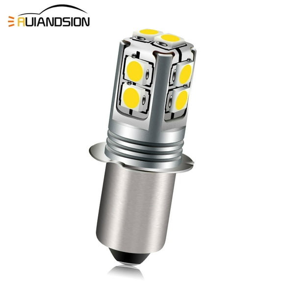 Ruiandsion P13.5S LED Light Bulb, Pack of 1, 6-40V DC, 600LM Yellow Light, Non-Polar, for Bike, Flashlight, Camping, Emergency Lights, RV, Marine, Off-Grid Use