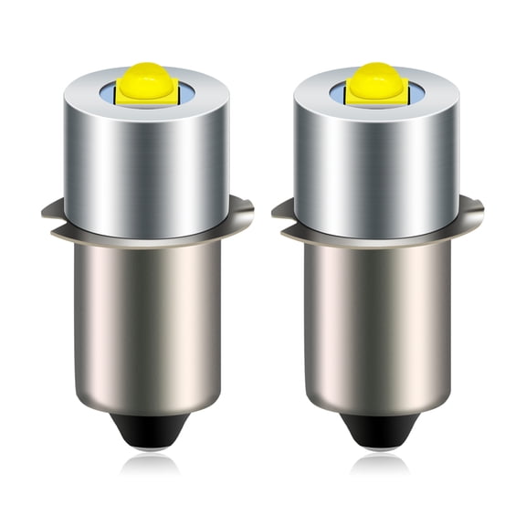 Ruiandsion P13.5S LED Bulb 18V 200Lm White 6000K PR2 Base 0.39in for Flashlight Headlamp Work Lantern,Non-Polarity, 2-Pack
