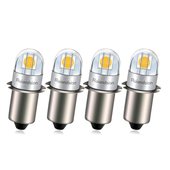 Ruiandsion P13.5S LED Bulb Torch Lantern Work Light 24V Non-Polarity 200LM 4300K Warm White 4pcs
