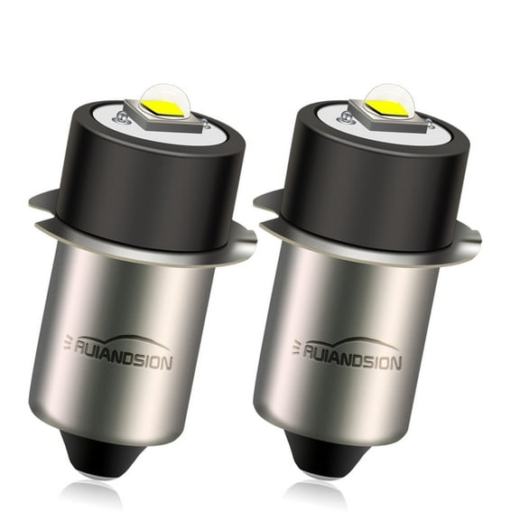 Ruiandsion LED Flashlight Bulb P13.5S Base, DC 1-9V Wide Voltage, for Emergency and Work Light, 2-Pack