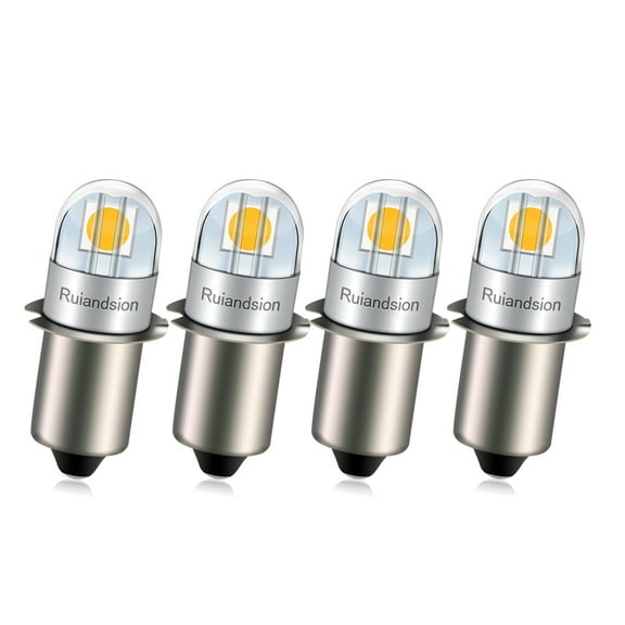 Ruiandsion P13.5S LED Flashlight Bulb 4.5V 4300K Warm White for Torch Lantern Bike Work Light 4pcs