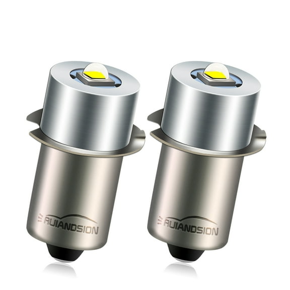 Ruiandsion P13.5S LED Flashlights Bulbs DC 3-24V LED Bulbs Replacement for Flashlight Torch Work Lights(6000K White,2pcs)