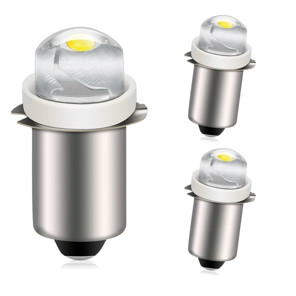 Ruiandsion P13.5S Mini Flashlight LED Light Bulb,3-24V DC Wide Voltage 100LM 6000K,for Headlamp,Replacement,3-Pack