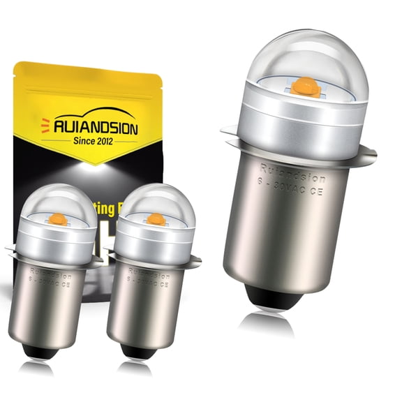 Ruiandsion P13.5S PR2 Mini LED Bulb,18V 0.72W 120LM 3000K Amber Non-Polarity, for Impact Driver Work Light Replacement,3-Pack