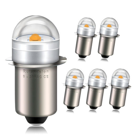 Ruiandsion P13.5S PR2 Mini LED Bulb, 18V 0.72W 120LM 3000K Amber Non-Polarity, for Impact Driver Work Light Replacement,6-Pack