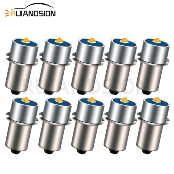 Ruiandsion P13.5S Warm White LED Bulb DC 4.5V 200LM for Flashlights Bicycle LightsPortable Work Light Mini Display Lamp,Pack-10