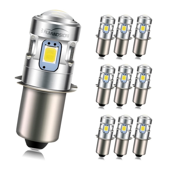 Ruiandsion 10-Pack P13.5S PR2 Mini LED Bulbs, 6V 1.56W 400LM 6000K White Non-Polarity, Replacement for Work Light