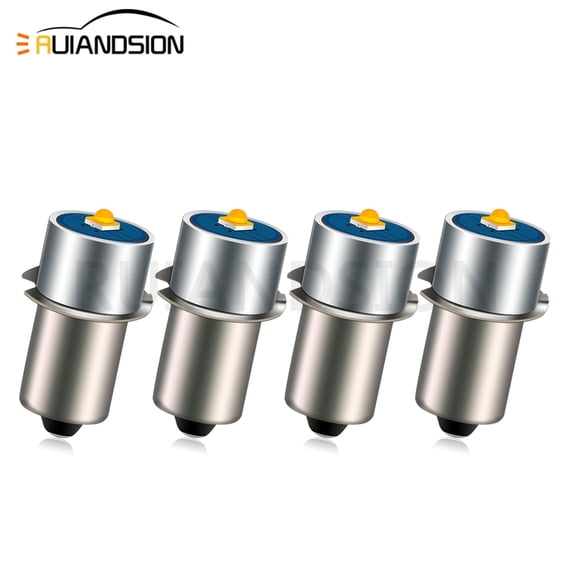Ruiandsion P13.5S White LED Bulb DC4.5V 200LM 6000K Miniature Light Source for Flashlights Bicycle Lights Cabinet Lights,Pack-4