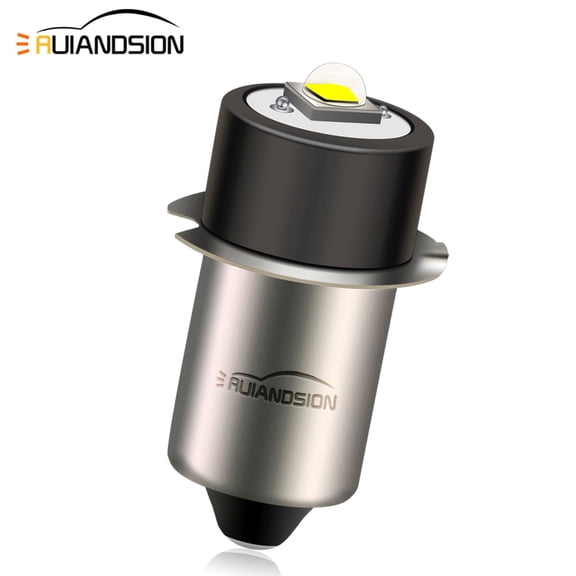 Ruiandsion P13.5S Wide Voltage LED Light Bulb, 1-Pack, 1 to 9V DC 300 LM Cool White Ideal for Replacement in Flashlight Bike Camping Work Light