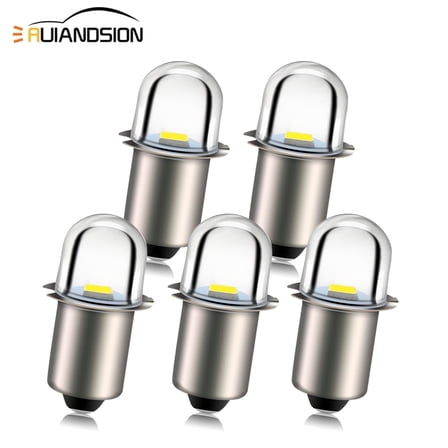 Ruiandsion 5-Pack P13.5S LED Bulbs, 18V 100LM White, Non-Polarity for Equipment Indicator Lights,Replacement