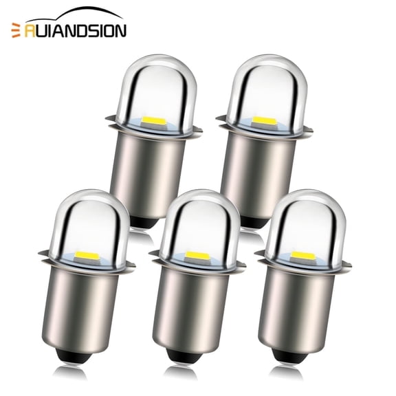 Ruiandsion 5-Pack P13.5S LED Bulbs, 18V 100LM White, Non-Polarity for Equipment Indicator Lights,Replacement