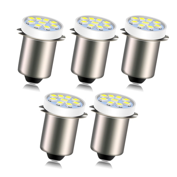 Ruiandsion P13.5S Miniature LED Bulb, 3V Low Voltage 0.45W, 6000K Daylight White, for Mini Flashlights, 5-Pack