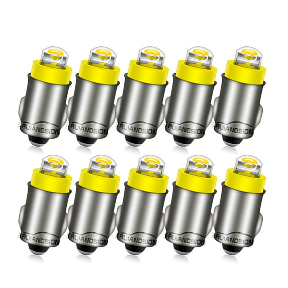 Ruiandsion Vehicle Dashboard LED Lights BA7S 24V Yellow Non-Polarity for Cars & Motorcycles (10 Pieces)