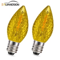 Ruiandsion E12 Yellow Candle LED Bulb,0.6W 80LM, 110V for Holiday,Party Decor,2-Pack