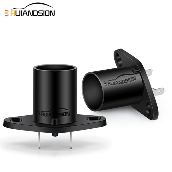Ruiandsion Z02 Black Heat Resistant Flame Retardant Insulated E14 Socket Base for Microwave Oven LED and Halogen Bulb Easy Install,Pack-2