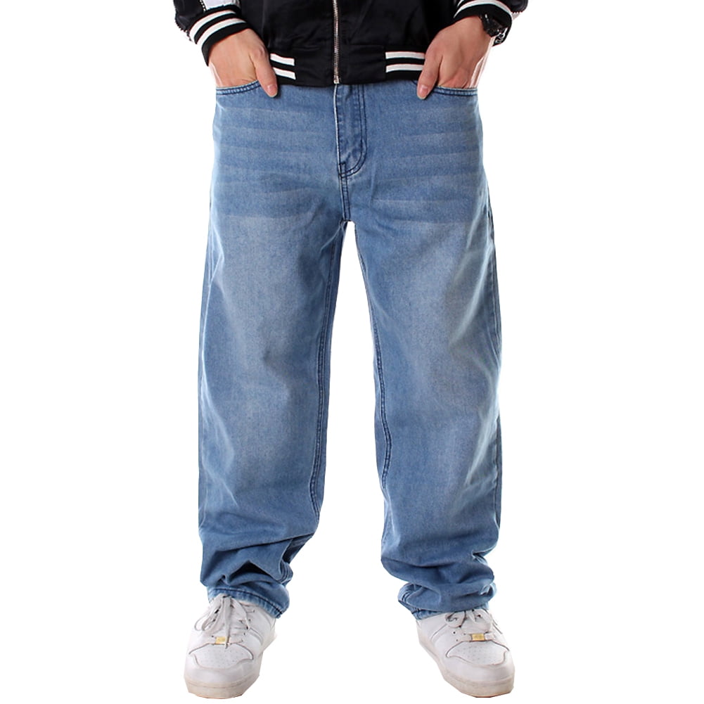 Ruiatoo Men's Classic Baggy Jeans Daily Loose Denim Jeans Hip Hop Dance  Jogging Long Casual Pants | Hip hop jeans, Jeans outfit men, Pants outfit  men