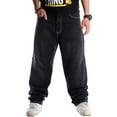 thumbnail image 1 of Ruiatoo Baggy Jeans for Men Classic Relaxed Fit Vintage Hip Hop Skateboard Pants 024 Black Size 30, 1 of 6
