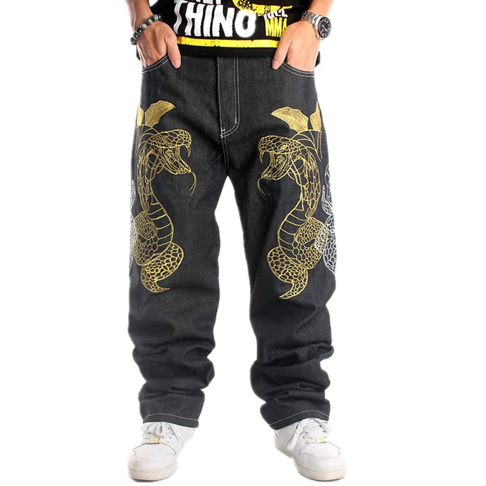 Ruiatoo Baggy Jeans for Men Classic Relaxed Fit Vintage Hip Hop
