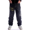 thumbnail image 1 of Ruiatoo Baggy Jeans for Men Classic Relaxed Fit Vintage Hip Hop Skateboard Pants with Embroidery 020 Black Size 42, 1 of 5