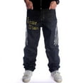 thumbnail image 1 of Ruiatoo Baggy Jeans for Men Classic Relaxed Fit Vintage Hip Hop Skateboard Pants with Embroidery 020 Black Size 44, 1 of 5