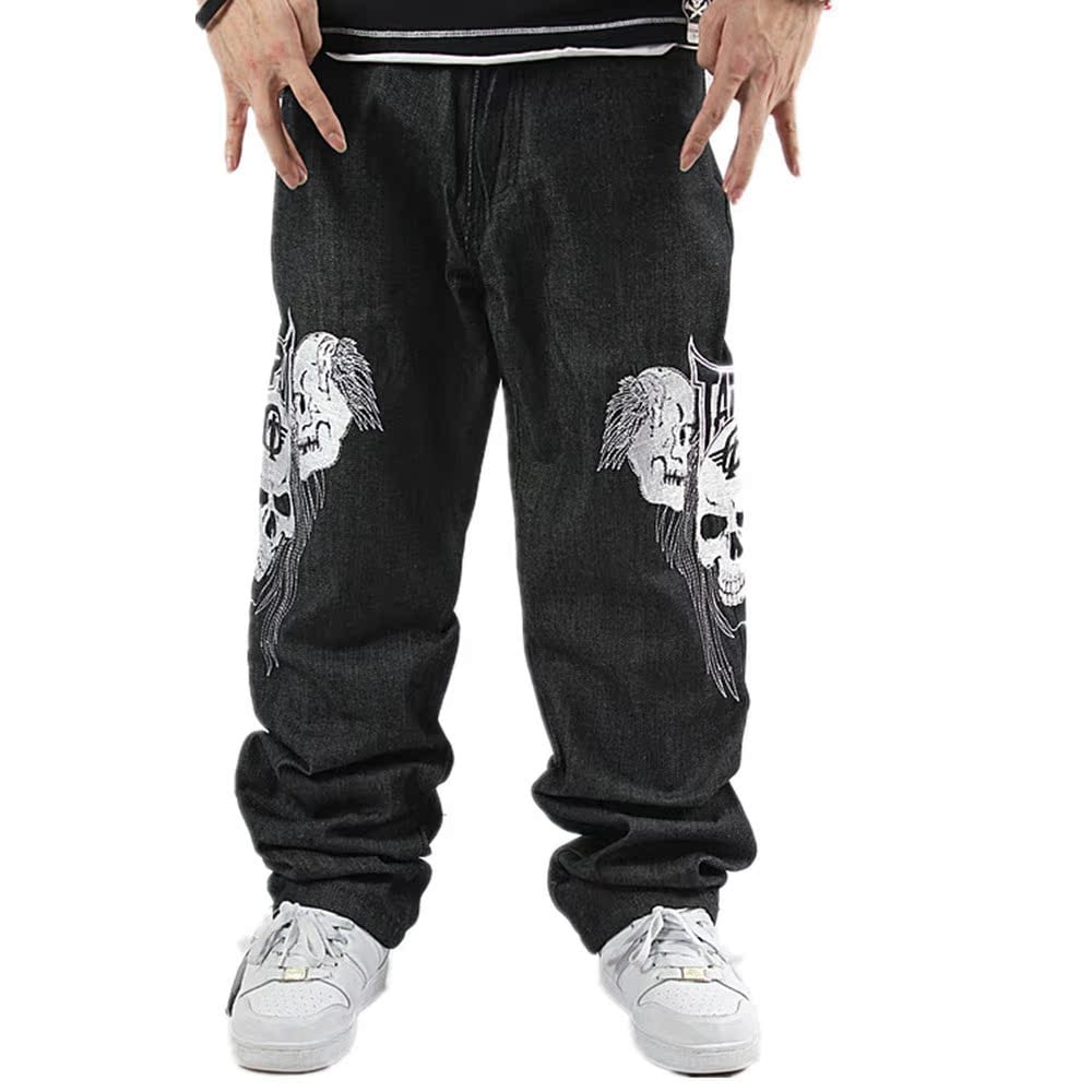 Ruiatoo Baggy Jeans for Men Classic Relaxed Fit Vintage Hip Hop