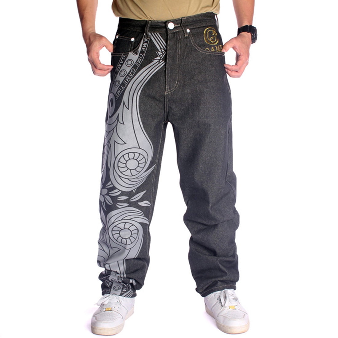 Ruiatoo Baggy Jeans Shorts For Men Denim Hip Hop Loose Fashion