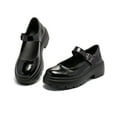 thumbnail image 1 of Ruiatoo Mary Janes Shoes for Women Platform Low Heel Chunky Pumps Round Toe Oxford Dress Shoes Brilliant Black 37, 1 of 6