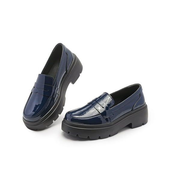 Ruiatoo Platform Loafers for Women - Slip On Chunky Penny Loafers for Dressy, Business, Casual Comfort Work Shoes Brilliant Blue 38