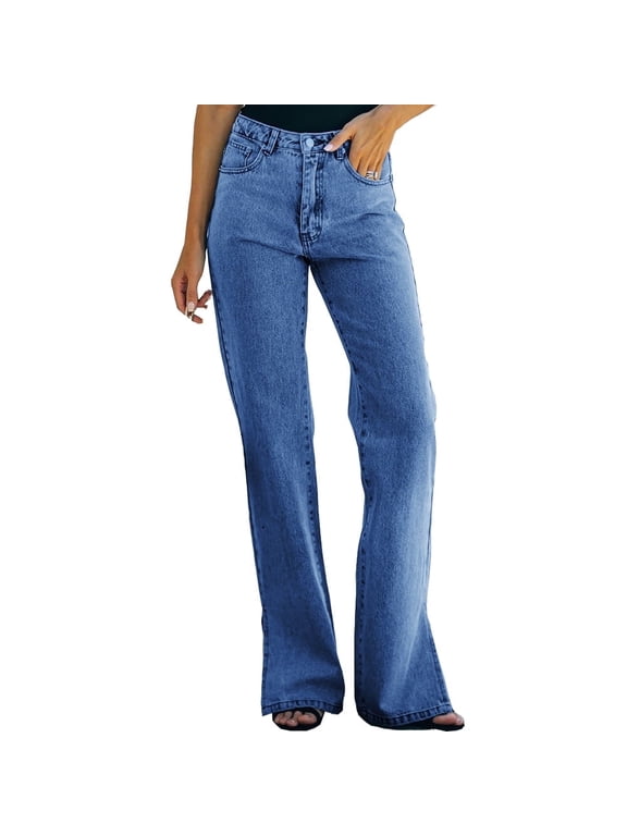 Relaxed Fit Mid Rise Flare-Leg Jeans for Women M