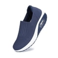 thumbnail image 1 of Ruiatoo Women Platform Sneakers Slip-on Air Cushion Orthopedic Walking Shoes Ladies Toning Rocker Shoes Blue 39, 1 of 7