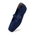 thumbnail image 1 of Ruiatoo Women's Ballet Flats Square Toe Knit Comfortable Slip On Mary Jane with Ankle Strap Casual, Work Teacher Dressy Shoes Navy Blue 40, 1 of 5