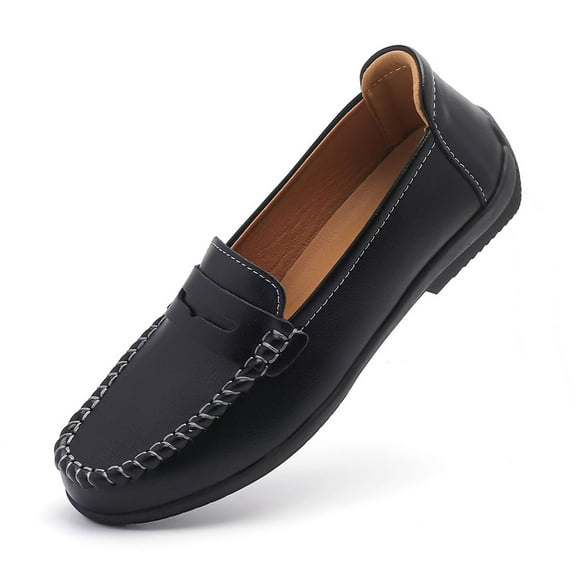 Ruiatoo Women's Loafers Comfort Slip-on Casual Dressy Work Flats Lightweight Driving Moccasins Walking Boat Shoes Black 40