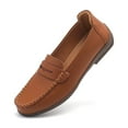 thumbnail image 1 of Ruiatoo Women's Loafers Comfort Slip-on Casual Dressy Work Flats Lightweight Driving Moccasins Walking Boat Shoes Brown 41, 1 of 5