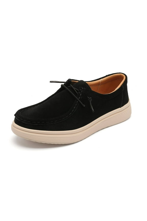 Women's Walking Shoes - Slip on Loafers Flexible Foot-Friendly Ultralight Boat Casual Shoes Black 39