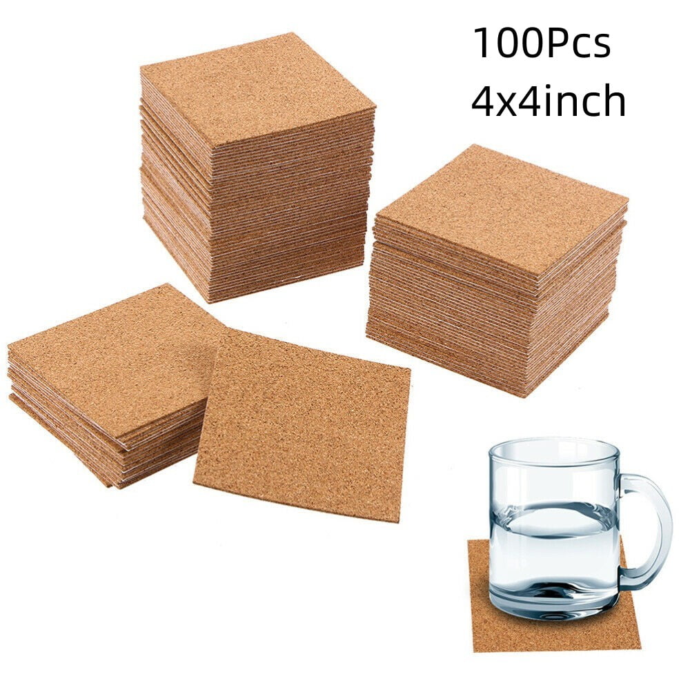 Ruibeauty 100Pcs SelfAdhesive Cork Squares Cork Adhesive Sheets