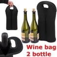 thumbnail image 1 of Ruibeauty 2-Bottle Wine Bottle Tote Insulated Neoprene Wine Cooler Bag Champagne Water Beer Drinks Bottle Protective Carriers Bag Case for Travel,Dating,Party,Camping,Black, 1 of 10