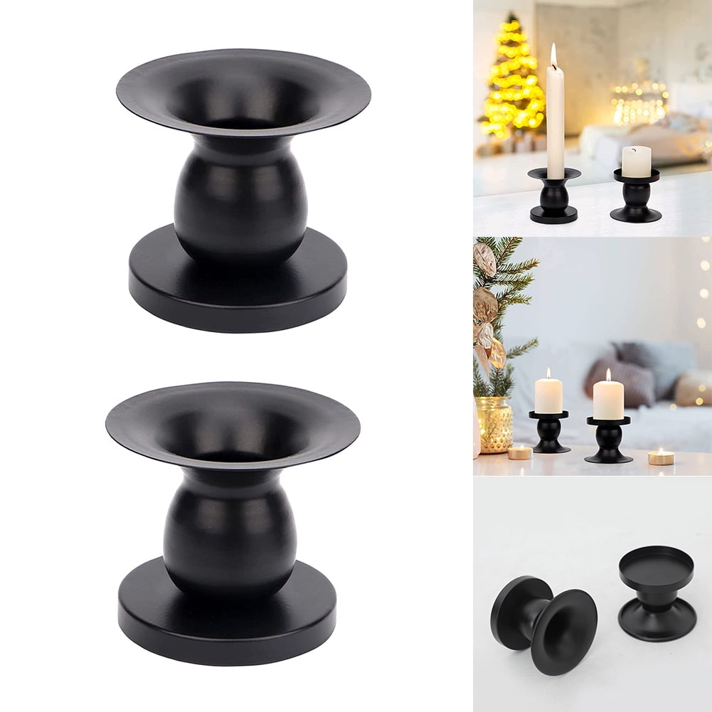 Black Iron Taper Candle Holder Set of 2