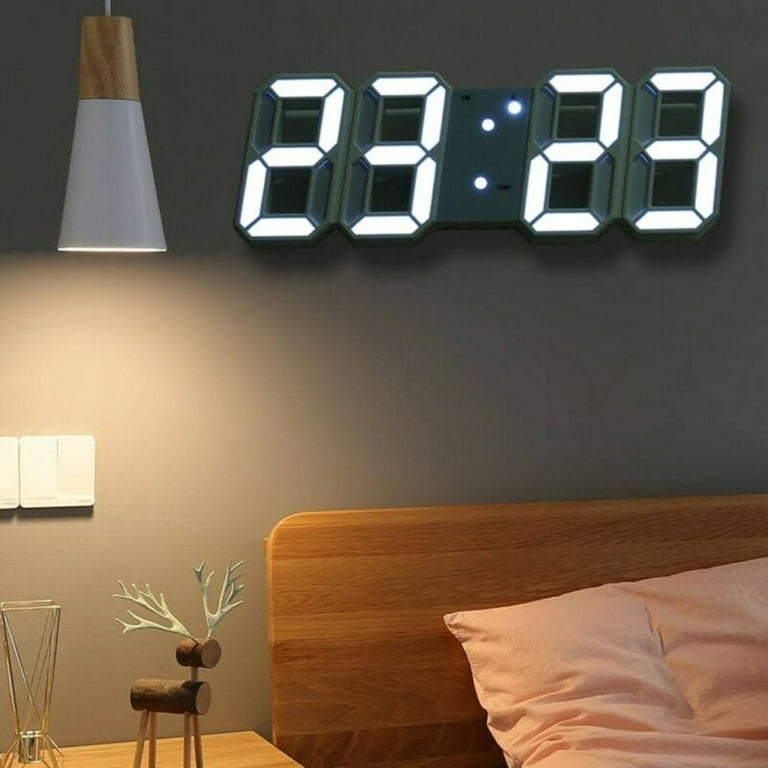 Ruibeauty 3D Modern Digital LED Wall Clock 24/12 Hour Display