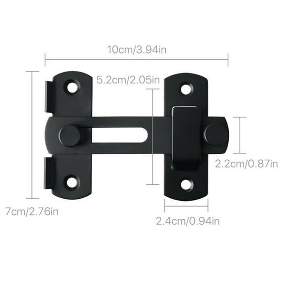 Ruibeauty 4 Inch Flip Latch Stainless Steel Gate Latches with Screws Bar Latch Safety Door Latch Bolt Lock for Gate Cabinet Fence Window (Black)