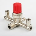 thumbnail image 1 of Ruibeauty Double Outlet Tube Air Compressor Switch Pressure Regulator Valve Fitting Part, 1 of 7