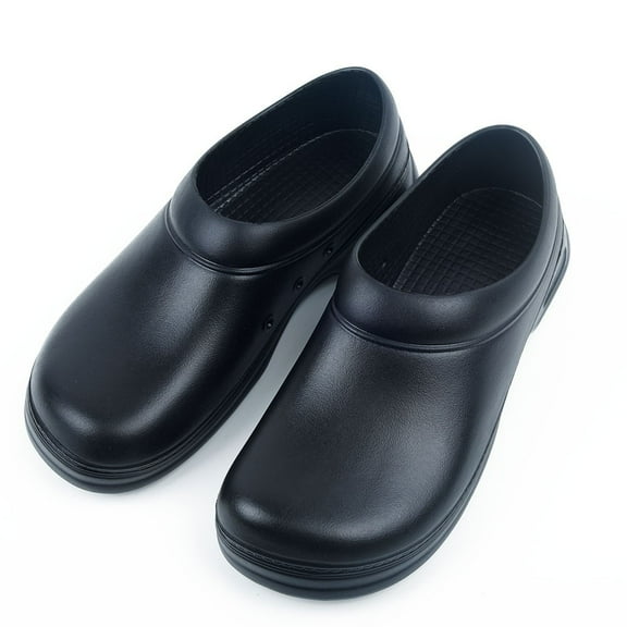 Ruibeauty Flame Slip Resistant Clogs for Men, Slip On Work Shoes for Food Service, Black
