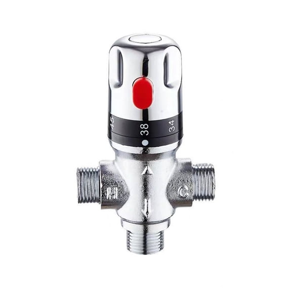 Ruibeauty Temperature Control Thermostatic Mixer Valve,Cold and Hot Water Mixing Valve, DN15 G1/2,Valve Faucet Tap with Check Valve