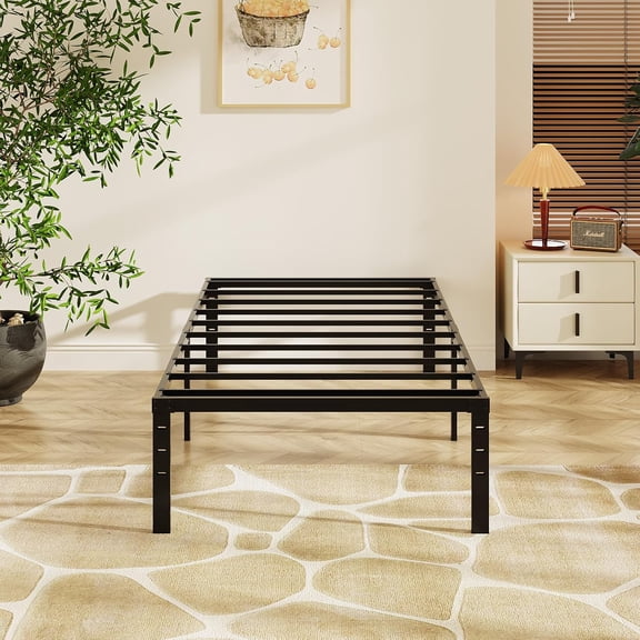 Ruichengda 12 Inch Twin Metal Platform Bed Frame, Black, Sturdy Steel Slat Support, Noise-Free, Easy Assembly, 10.4" Underbed Storage, No Box Spring Needed