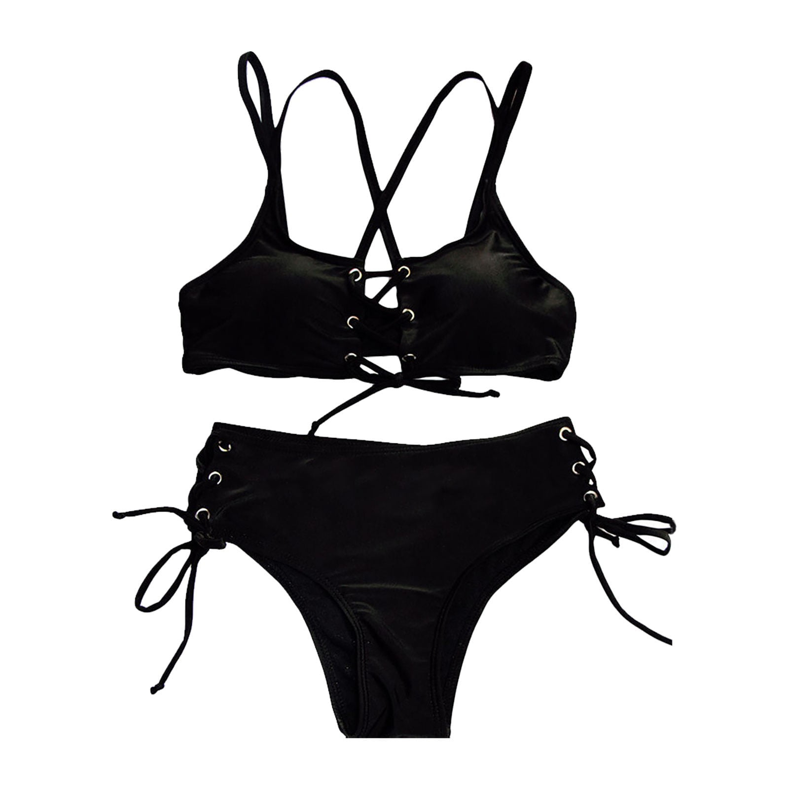 Ruidigrace womens swimsuits Low Deep V Monokini Women Lace Up Halter Neck Bathing Suit Swimsuit