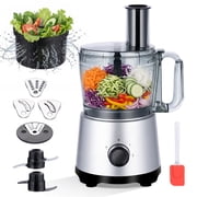 RUIE 12 Cup Food Processor with Salad Spinner for Chop, Puree, Slice, Shred and Knead Dough,Suitable for Cheese, Meat and Veggie Prep,Silver