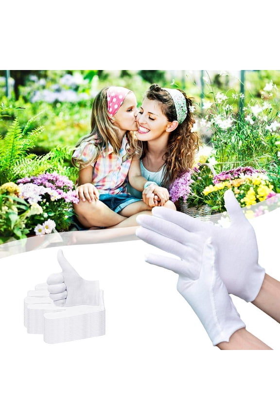 12 pairs White Cotton Gloves For dry hands women men gloves cloth ζ Prof New N0