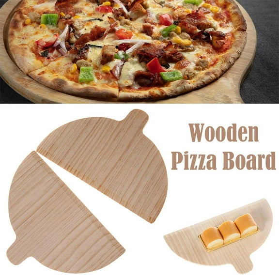 Ruifaya 2 Pieces Pizza Peel Half Round Solid-Wood Pizza Boards For Vegetables