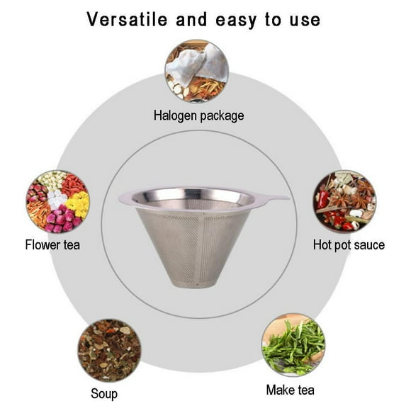 Ruifaya Coffee Filter Holder pour Over Double Layer Steel Dripper F9X1 Mesh