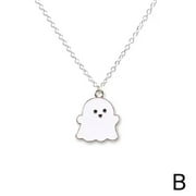 BTLIGE Ruifaya Ghost Pendant Necklace,Tiny Cute Ghost Necklace Lovely Ghost Charm Necklace,Funny Jewelry Gift for Women Girls Halloween Couple Memorial Jewelry L1P5