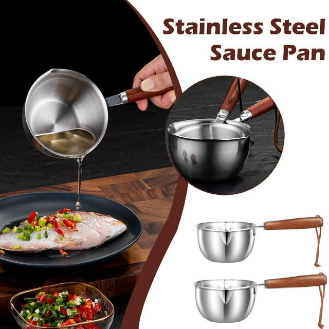 Ruifaya Mini Sauce Pan Cooking Pot Chocolate Melting Pot StainlessSteel with Pour Spout#